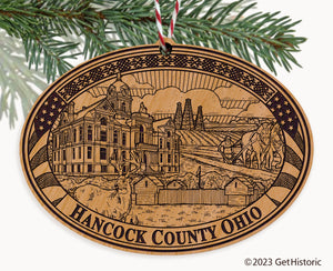 Hancock County Ohio Engraved Natural Ornament