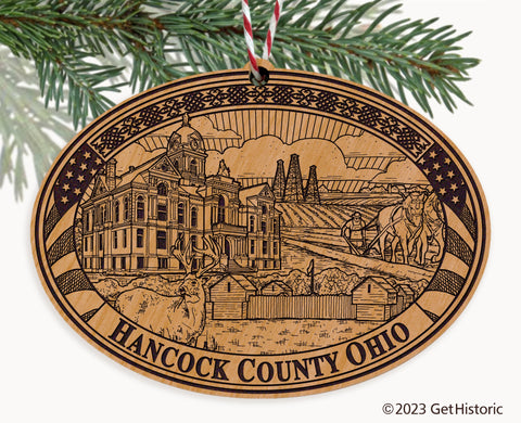 Hancock County Ohio Engraved Natural Ornament