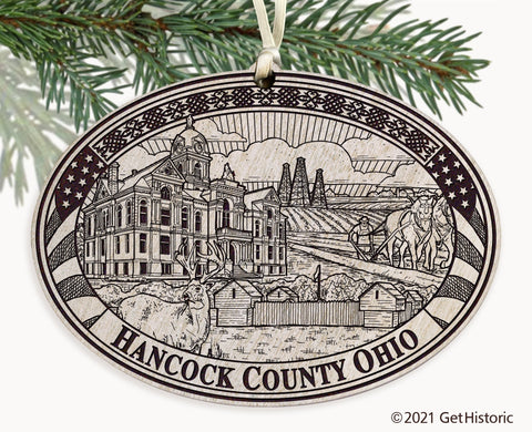 Hancock County Ohio Engraved Ornament