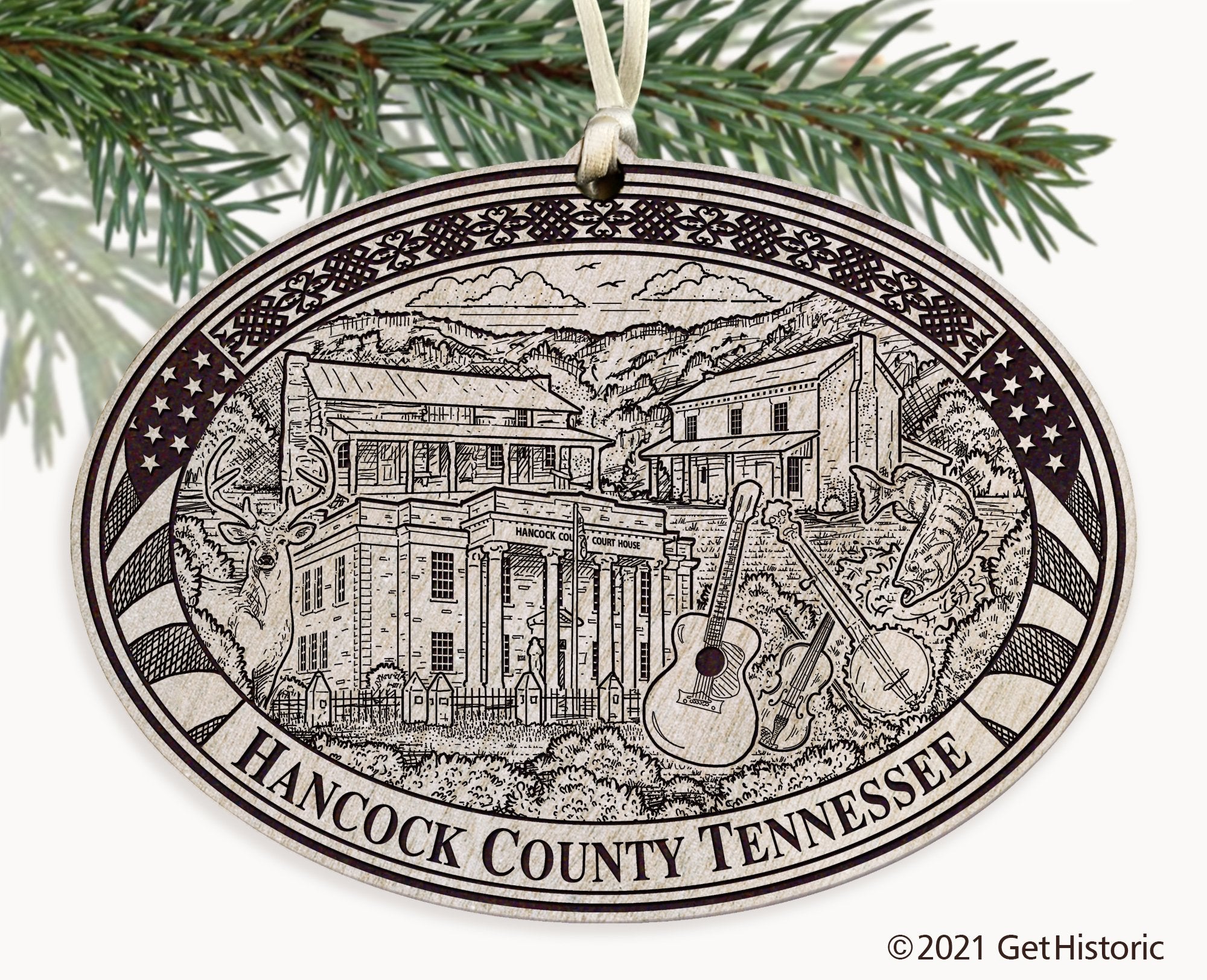 Hancock County Tennessee Engraved Ornament