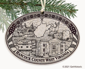 Hancock County West Virginia Engraved Ornament