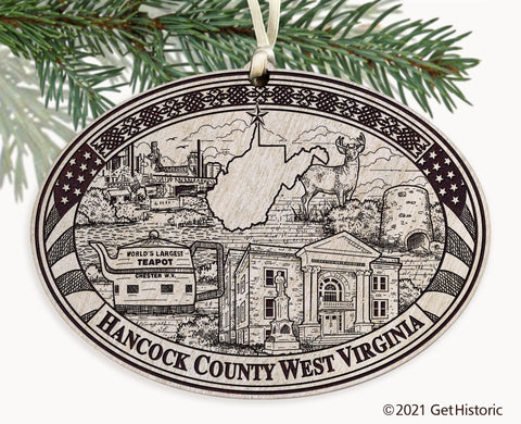 Hancock County West Virginia Engraved Ornament