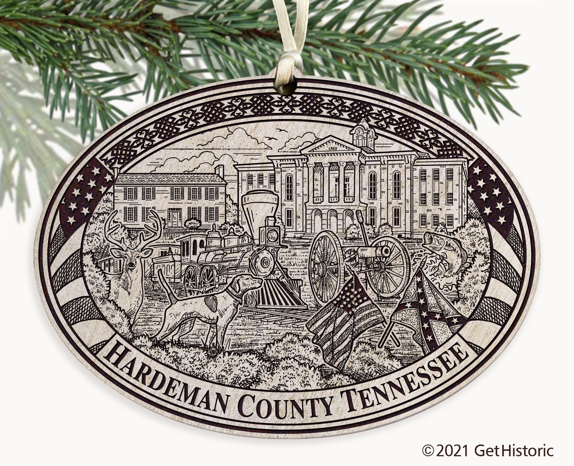 Hardeman County Tennessee Engraved Ornament