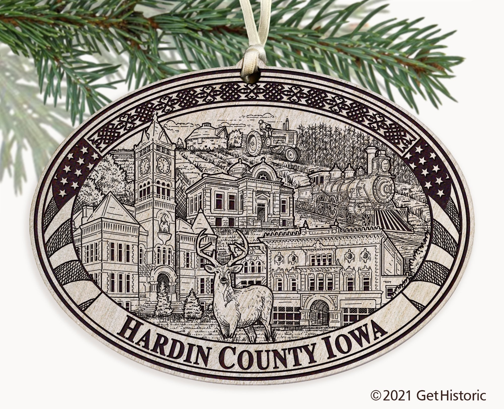 Hardin County Iowa Engraved Ornament