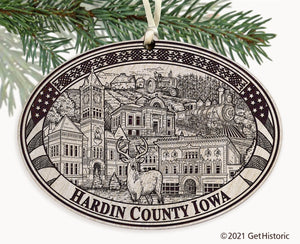 Hardin County Iowa Engraved Ornament