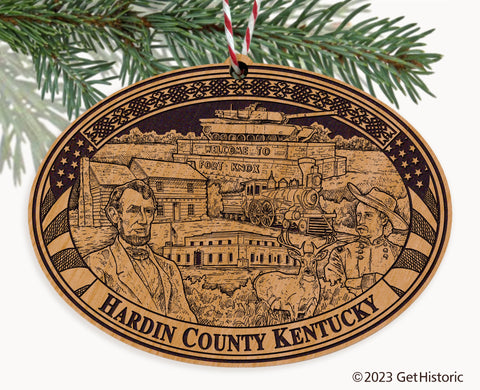 Hardin County Kentucky Engraved Natural Ornament