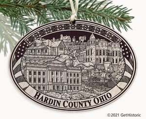 Hardin County Ohio Engraved Ornament