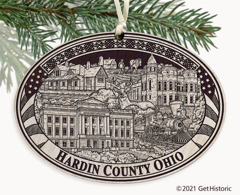 Hardin County Ohio Engraved Ornament