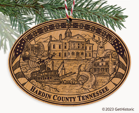 Hardin County Tennessee Engraved Natural Ornament