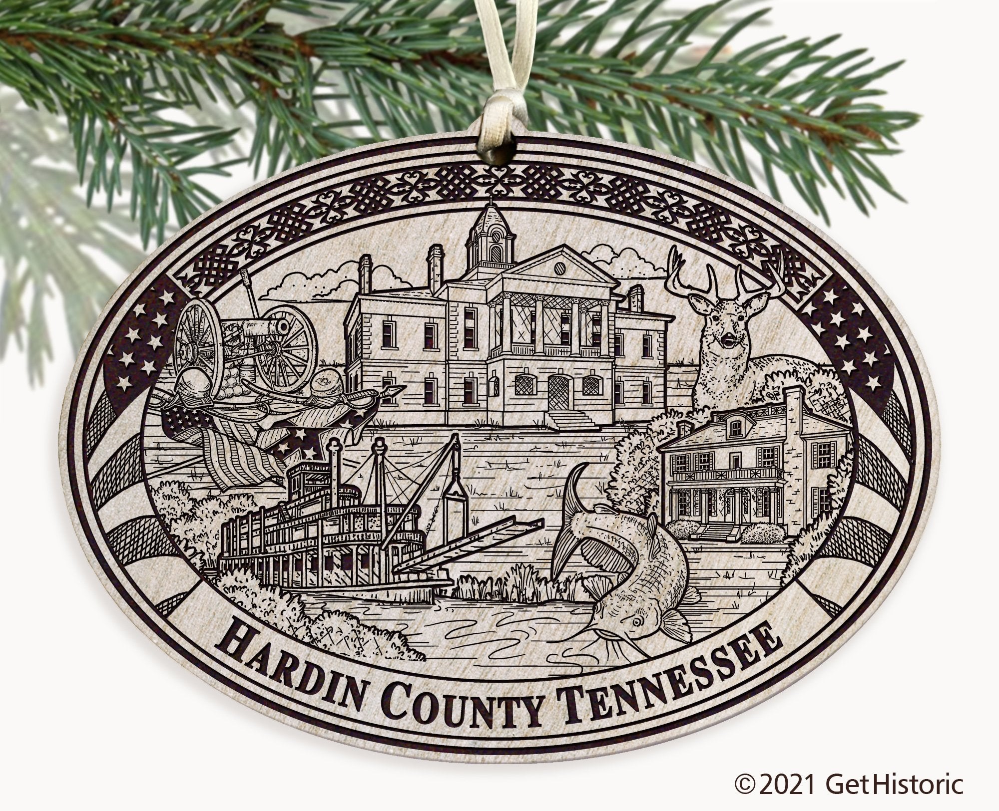 Hardin County Tennessee Engraved Ornament