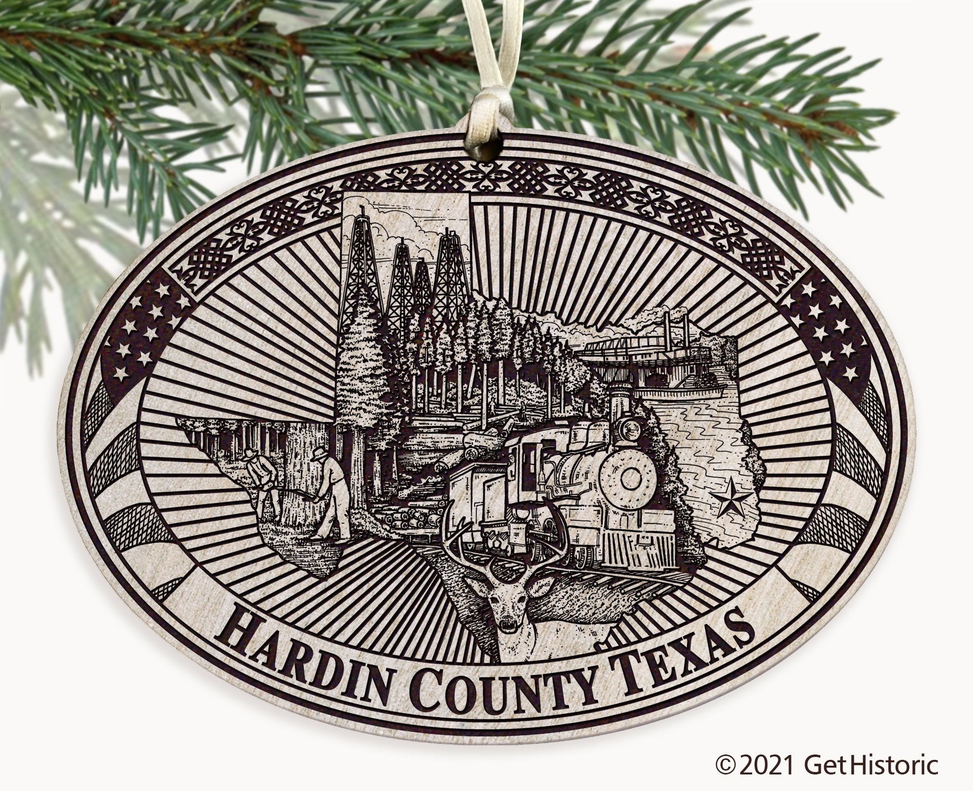 Hardin County Texas Engraved Ornament