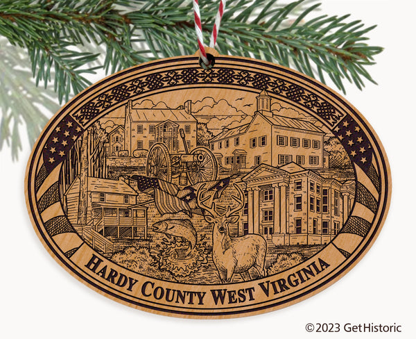 Hardy County West Virginia Engraved Natural Ornament