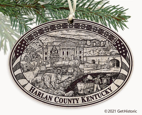 Harlan County Kentucky Engraved Ornament
