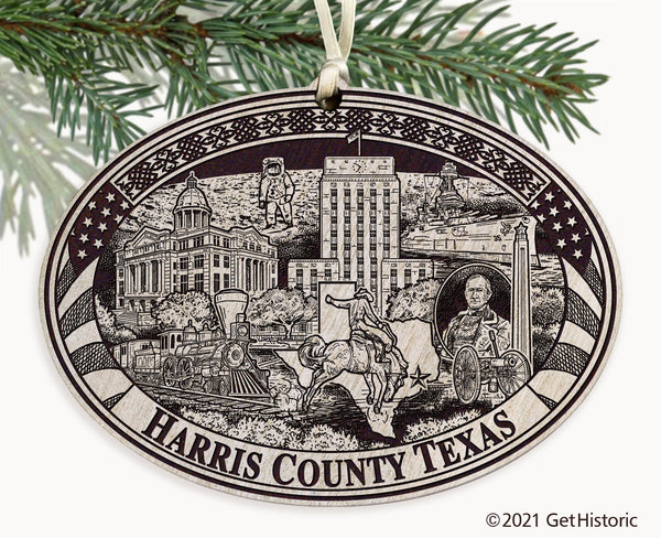 Harris County Texas Engraved Ornament