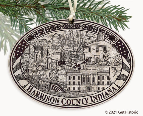 Harrison County Indiana Engraved Ornament