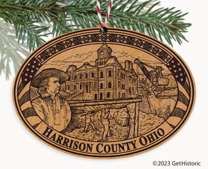 Harrison County Ohio Engraved Natural Ornament