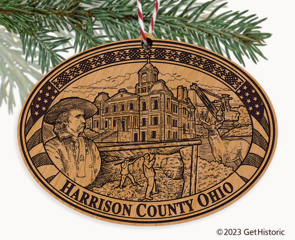 Harrison County Ohio Engraved Natural Ornament