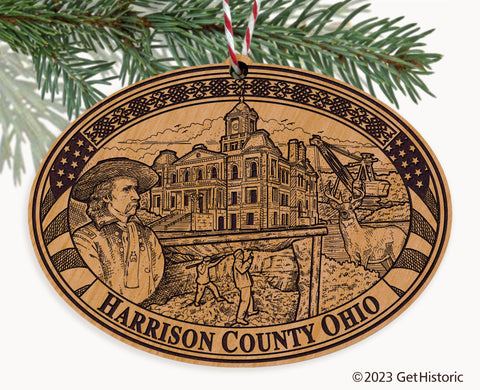 Harrison County Ohio Engraved Natural Ornament