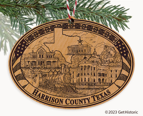 Harrison County Texas Engraved Natural Ornament