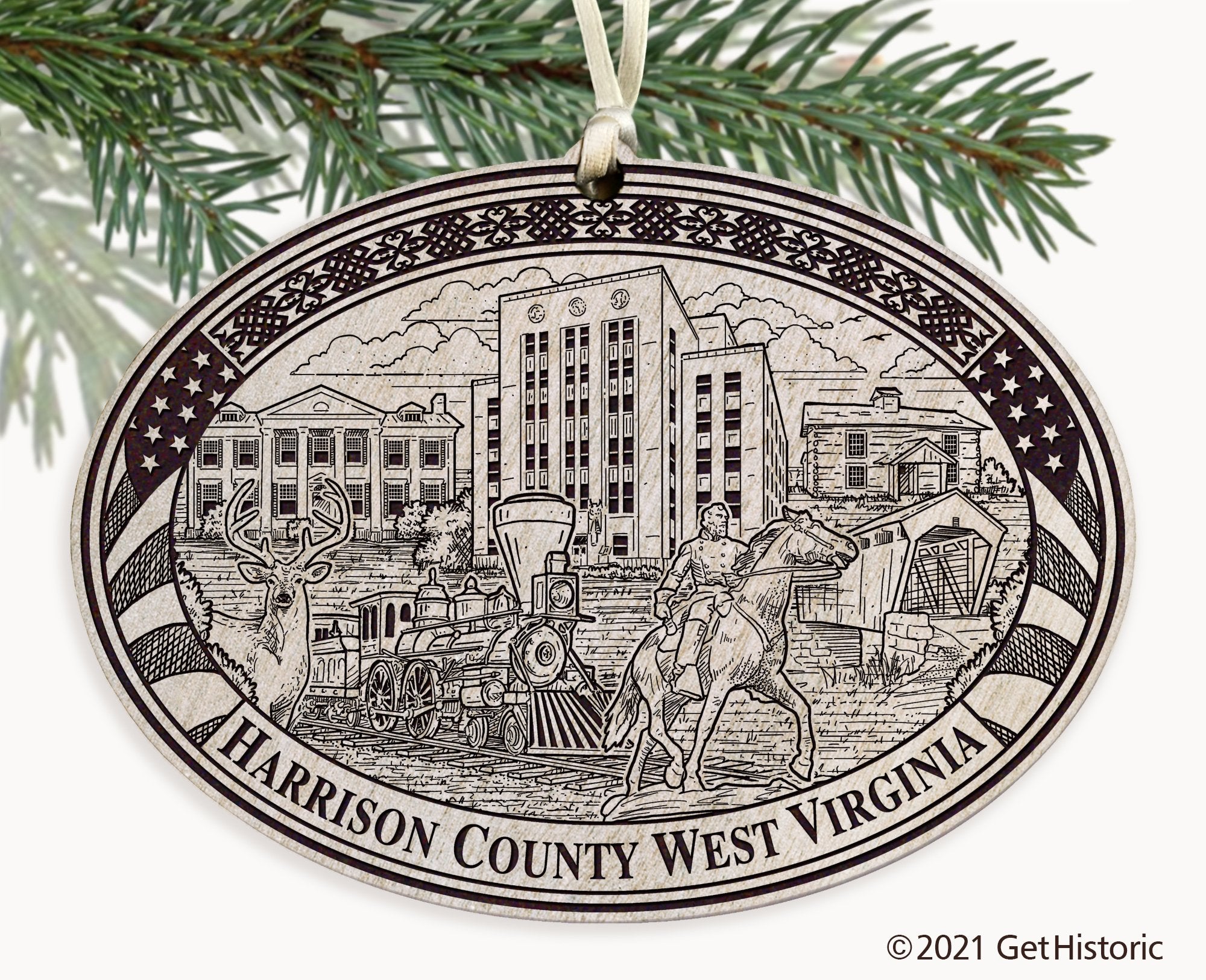 Harrison County West Virginia Engraved Ornament