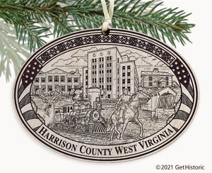 Harrison County West Virginia Engraved Ornament