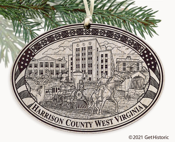 Harrison County West Virginia Engraved Ornament