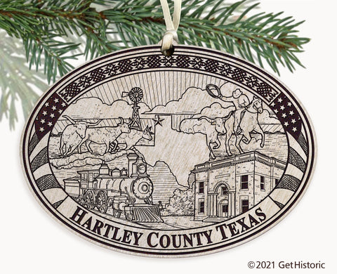 Hartley County Texas Engraved Ornament