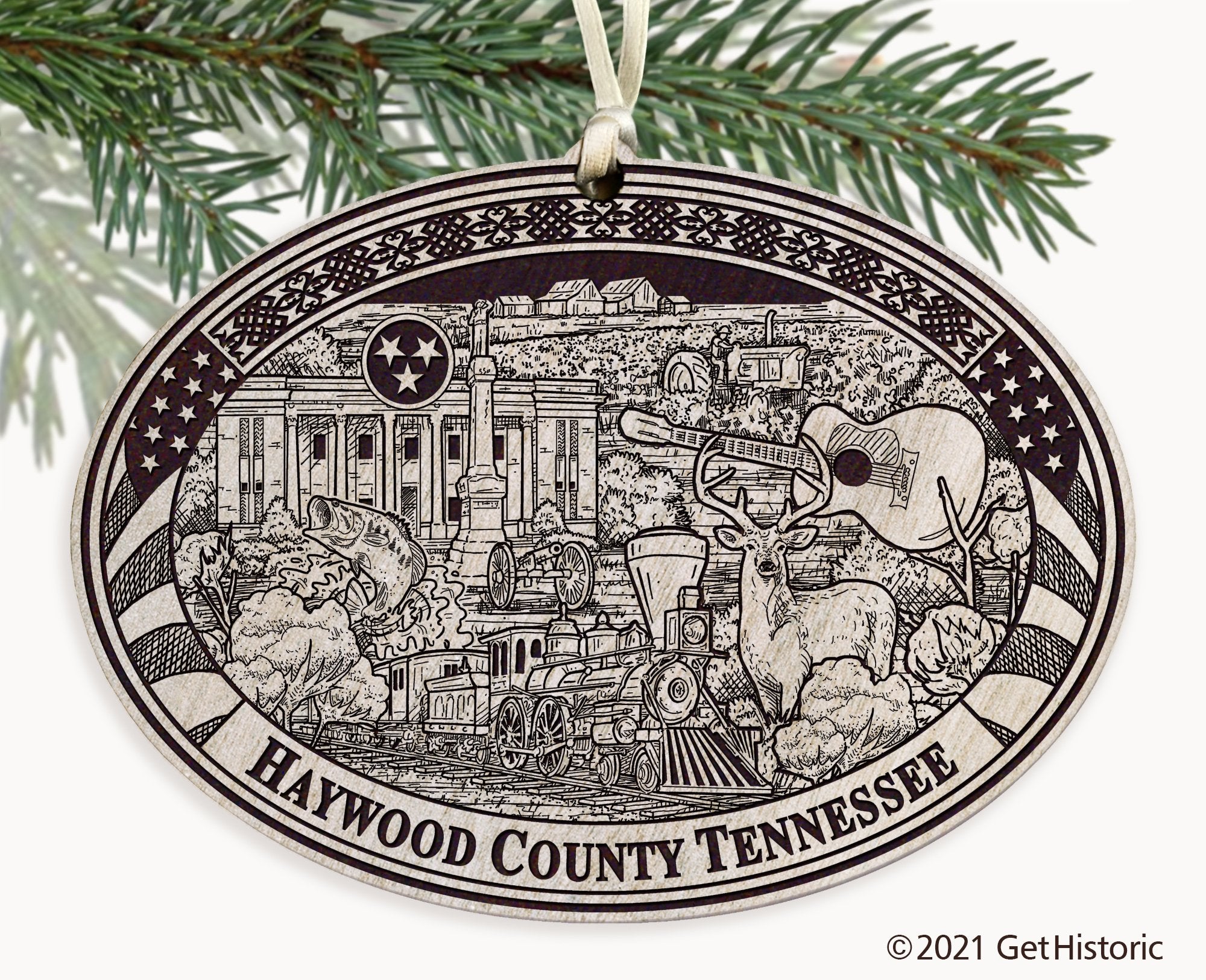 Haywood County Tennessee Engraved Ornament