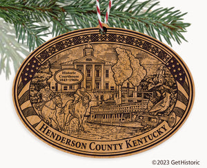 Henderson County Kentucky Engraved Natural Ornament