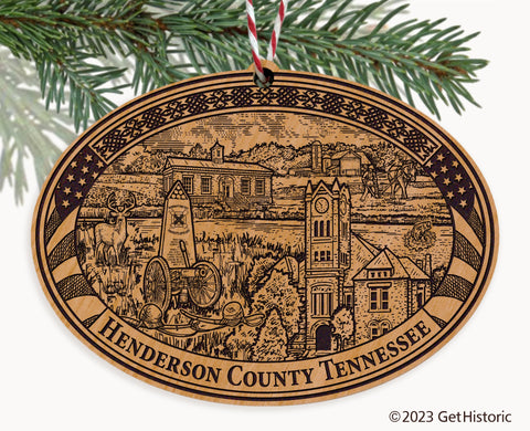 Henderson County Tennessee Engraved Natural Ornament
