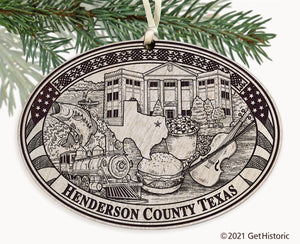 Henderson County Texas Engraved Ornament