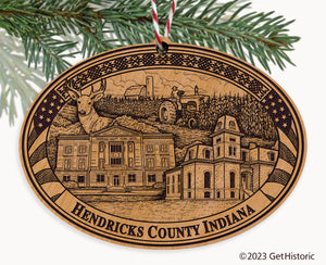 Hendricks County Indiana Engraved Natural Ornament