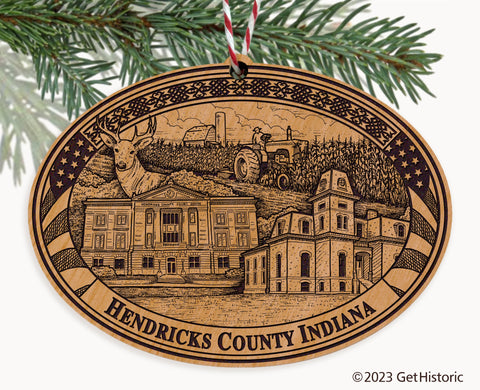 Hendricks County Indiana Engraved Natural Ornament