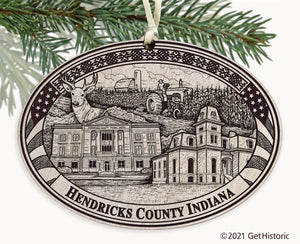 Hendricks County Indiana Engraved Ornament