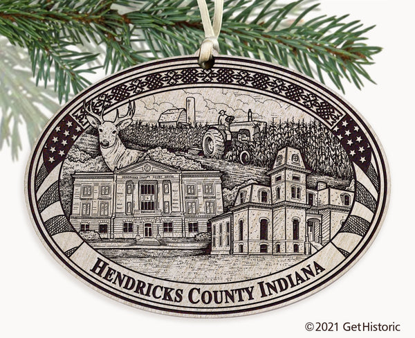 Hendricks County Indiana Engraved Ornament