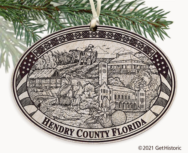 Hendry County Florida Engraved Ornament