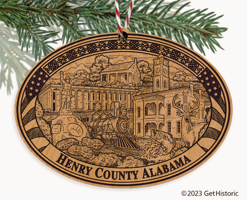Henry County Alabama Engraved Natural Ornament