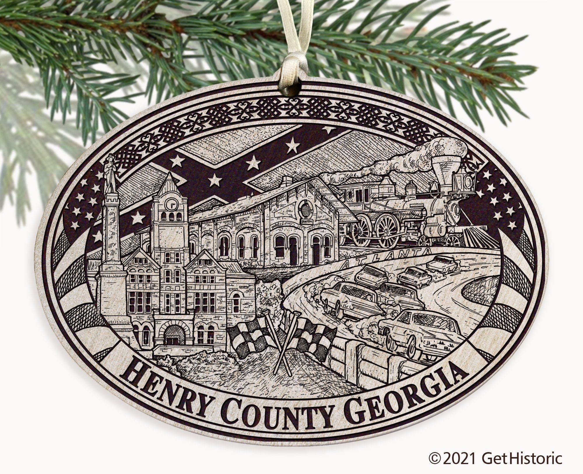 Henry County Georgia Engraved Ornament