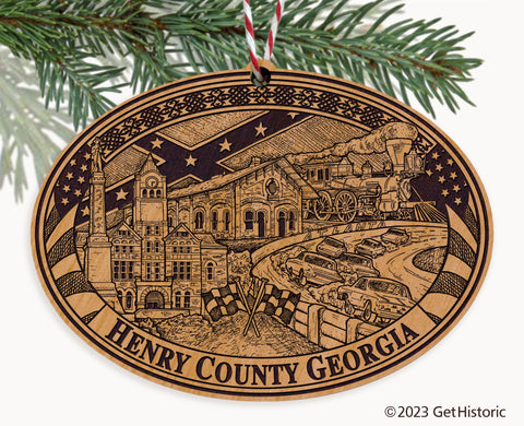 Henry County Georgia Engraved Natural Ornament