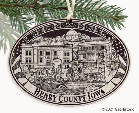 Henry County Iowa Engraved Ornament