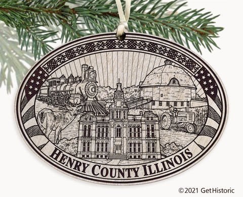 Henry County Illinois Engraved Ornament