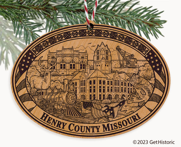 Henry County Missouri Engraved Natural Ornament
