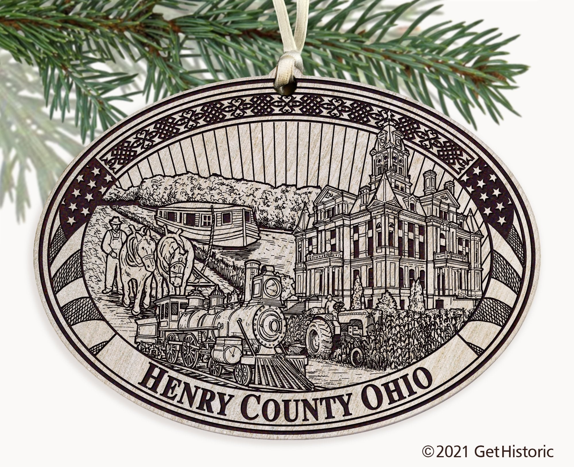 Henry County Ohio Engraved Ornament