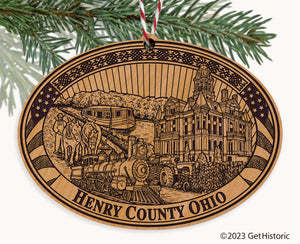 Henry County Ohio Engraved Natural Ornament