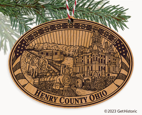 Henry County Ohio Engraved Natural Ornament