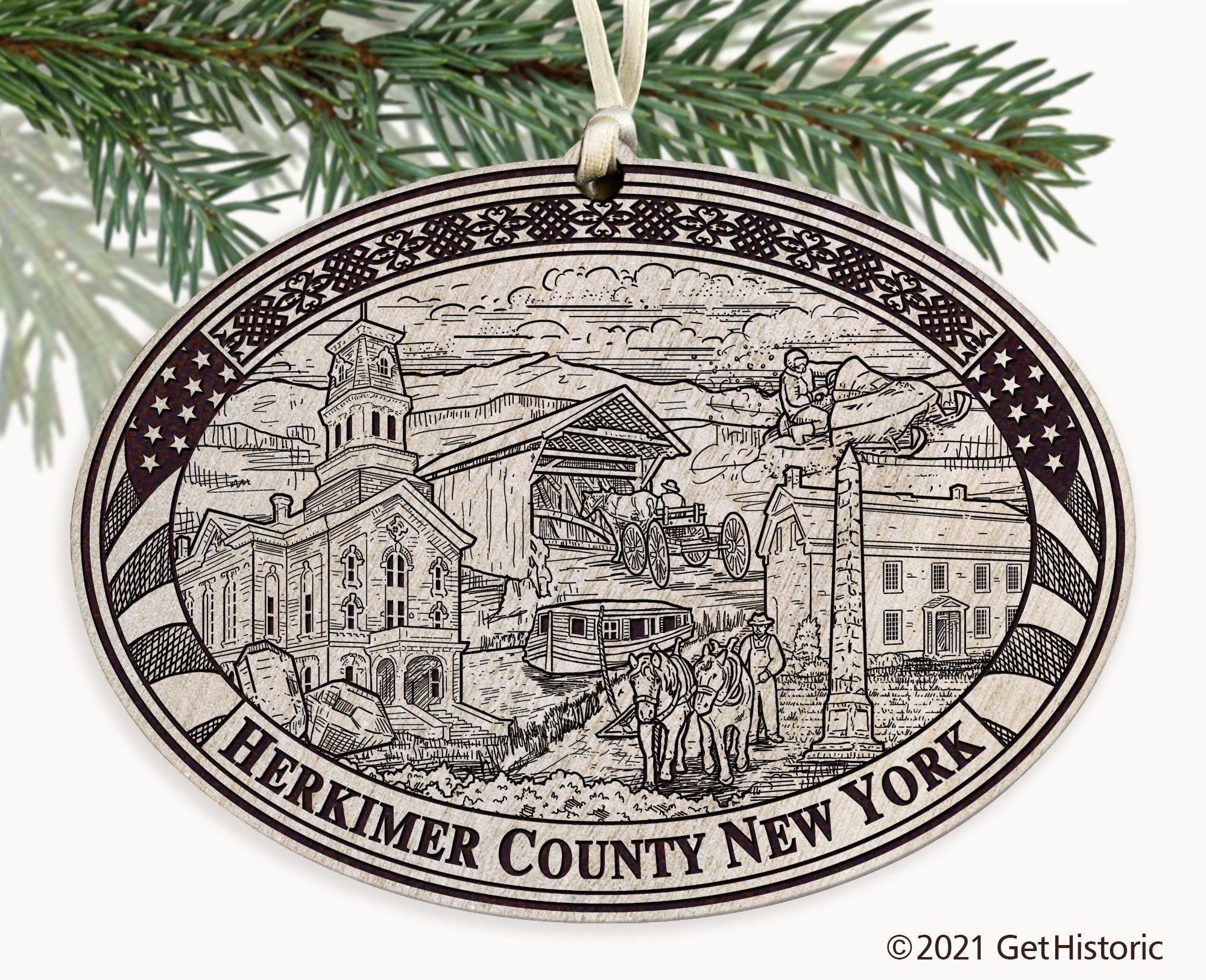 Herkimer County New York Engraved Ornament