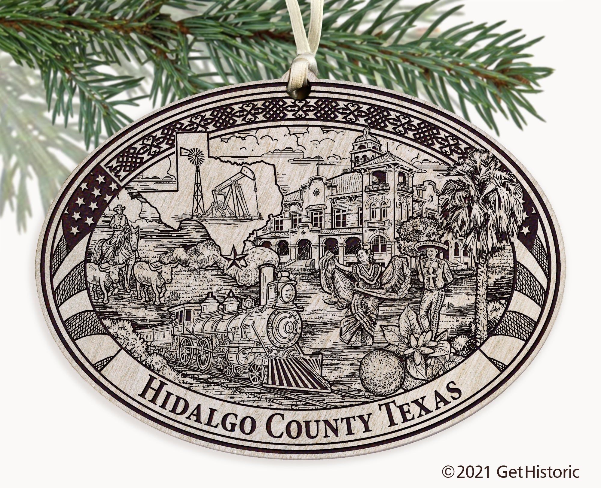 Hidalgo County Texas Engraved Ornament