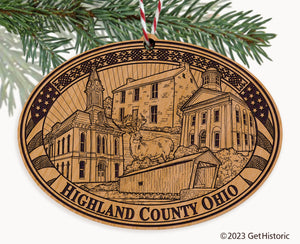 Highland County Ohio Engraved Natural Ornament