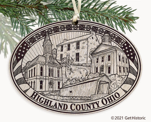 Highland County Ohio Engraved Ornament