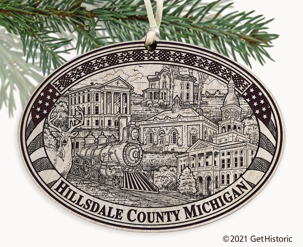 Hillsdale County Michigan Engraved Ornament